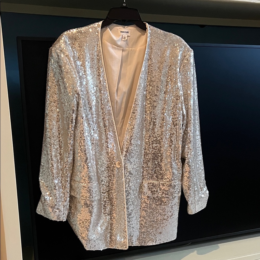 Silver Sequin Blazer